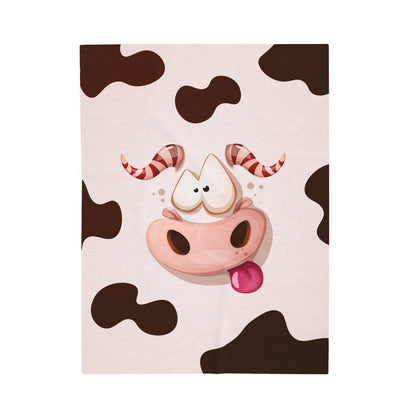Moo Velveteen Plush Blanket :: Monster Family collection