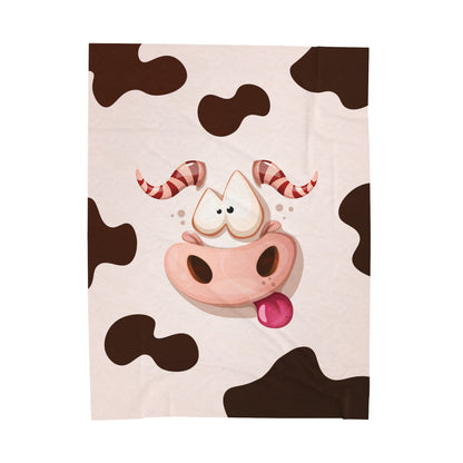 Moo Velveteen Plush Blanket :: Monster Family collection